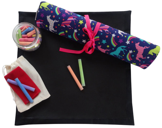 Unicorn Travel Chalkboard Mat for Creative Kids