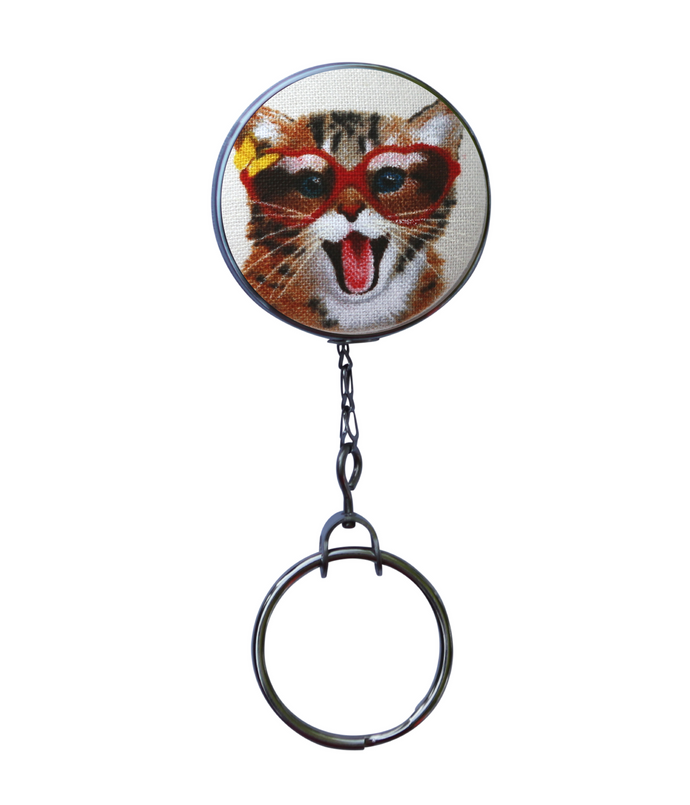 Happy Cat Retractable ID Badge Reel