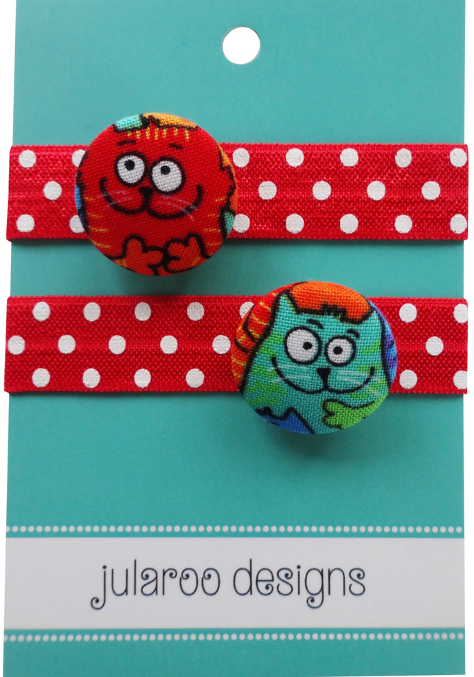 Colorful Cats Hair Ties - 3 Colors to Choose From