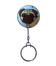Retractable ID Badge Reel - Skater Pug Dog