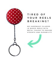 Red Polka Dot Retractable ID Badge Reel