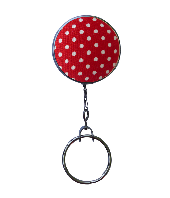 Red Polka Dot Retractable ID Badge Reel