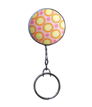 Pink and Yellow Polka Dot Retractable ID Badge Reel