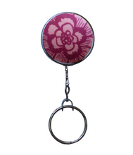 Large Pink Flower Retractable ID Badge Reel