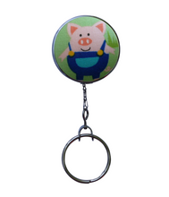 Blue Little Pig Retractable ID Badge Reel
