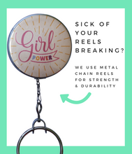 Girl Power Retractable ID Badge Reel