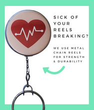 Large Heartbeat Retractable ID Badge Reel