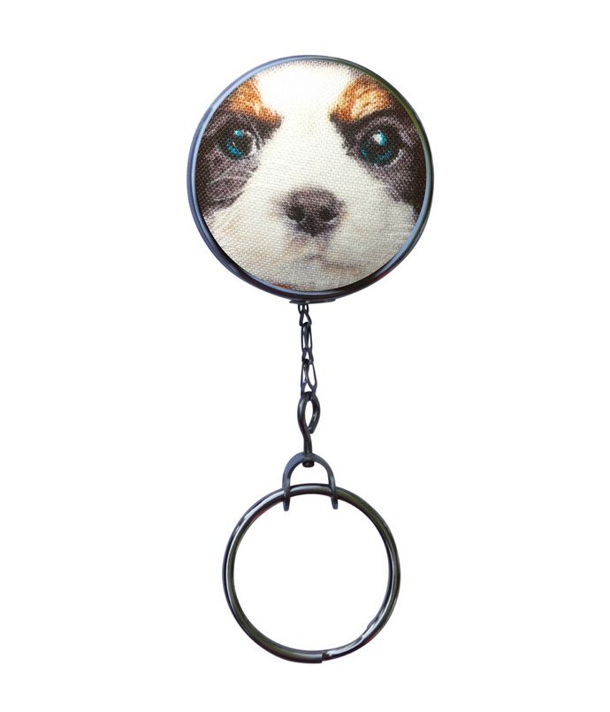 Maltese Dog Print Retractable ID Badge Reel