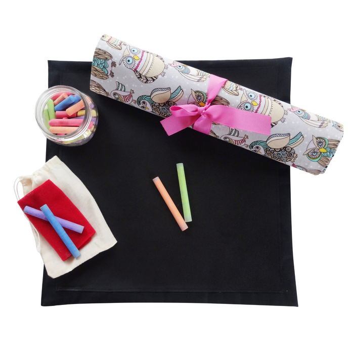 Owl Travel Chalkboard Mat for Creative Kids