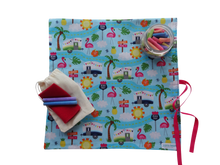 Pink Flamingo Roadtrip Travel Chalkboard Mat for Creative Kids