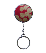 Japanese Pink Linen Fabric Office ID Badge Reel