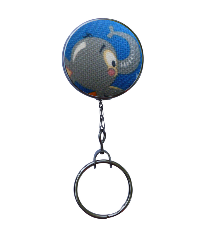 Retractable ID Badge Reel - Retro Elephant