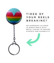 Retractable ID Badge Reel - Rainbow Love Heart