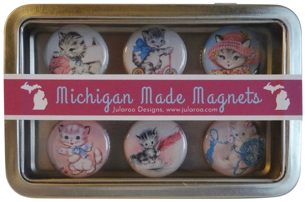 Retro Cats Magnets Set of 6