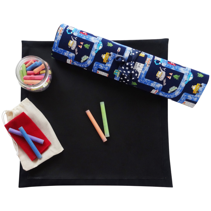 Cars and Roads Travel Chalkboard Mat for Creative Kids