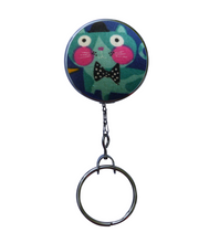 Retractable ID Badge Reel - Turquoise Jazz Cat