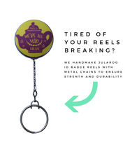 Retractable ID Badge Reel - "We're All Mad Here" Yellow