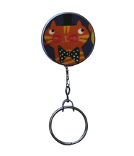 Orange Jazz Cat Retractable ID Badge Reel