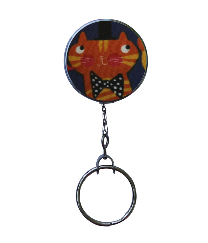 Orange Jazz Cat Retractable ID Badge Reel