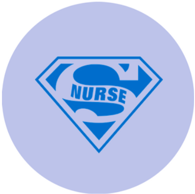 Blue Super Nurse Retractable ID Badge Reel