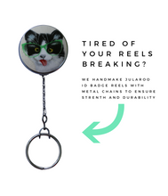 Retractable ID Badge Reel - Silly Cat