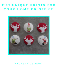 Holiday Reindeer and Christmas Elf Magnets Set of 6