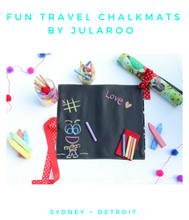 Hugs and Hot Cocoa Travel Chalkboard Mat for Creative Kids
