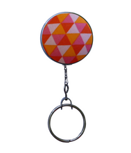 Bright Orange and Pink Triangle Retractable ID Badge Reel