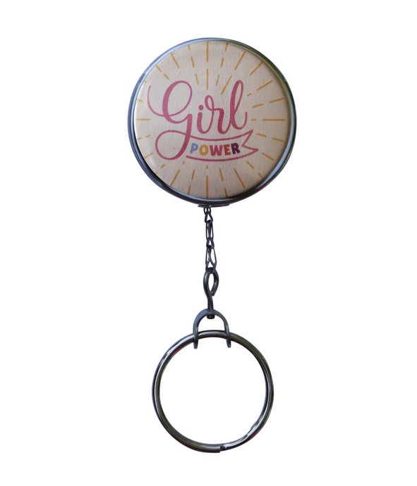 Girl Power Retractable ID Badge Reel
