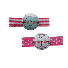 Mint Green and White Cat Hair Clips