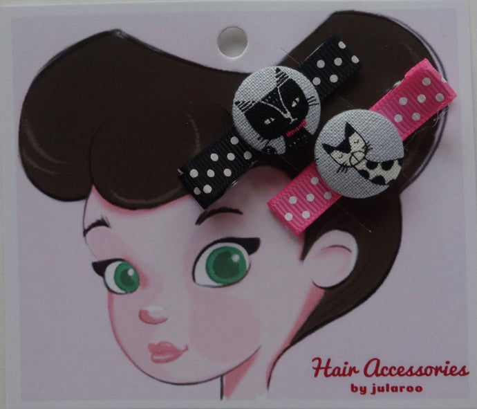 Grey and Black Cat Hair Clips