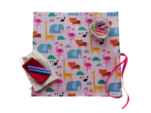 Pink Animals Travel Chalkboard Mat for Creative Kids