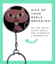 Retractable ID Badge Reel - Pink Cat