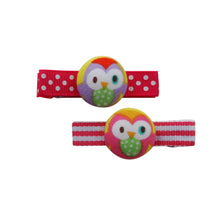 Purple and Pink Owl Hair Clips