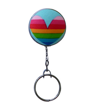 Retractable ID Badge Reel - Rainbow Love Heart