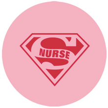 Pink Super Nurse Retractable ID Badge Reel