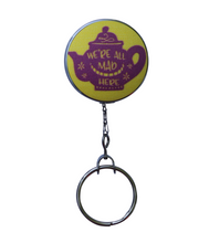 Retractable ID Badge Reel - "We're All Mad Here" Yellow