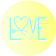 Yellow "Love" Stethoscope Retractable ID Badge Reel